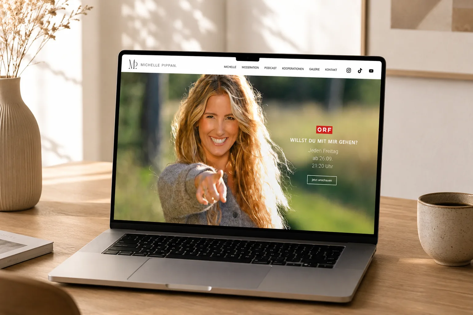 Screenshot der Website von Michelle Pippan