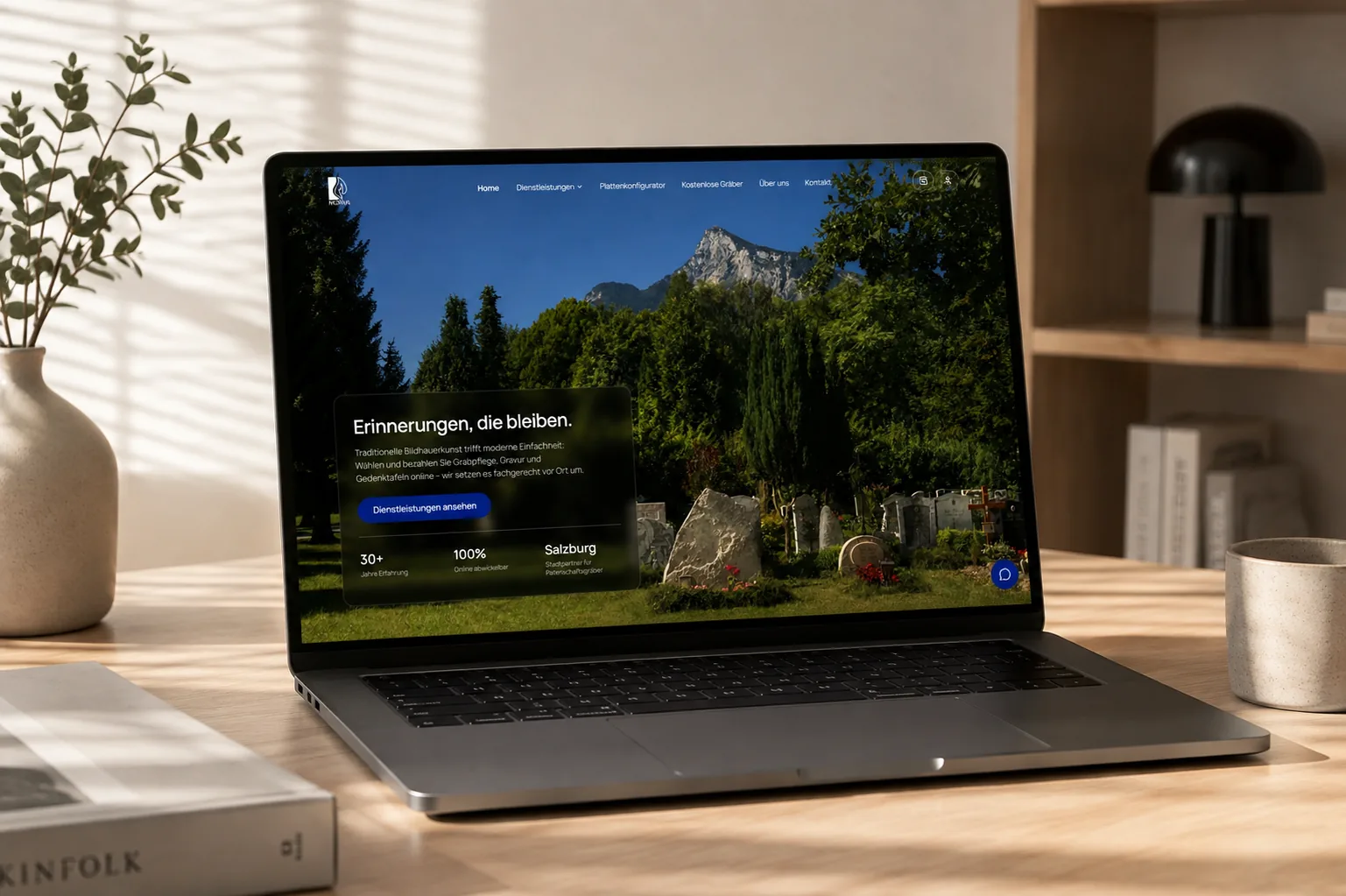 Screenshot der Website von Moriva