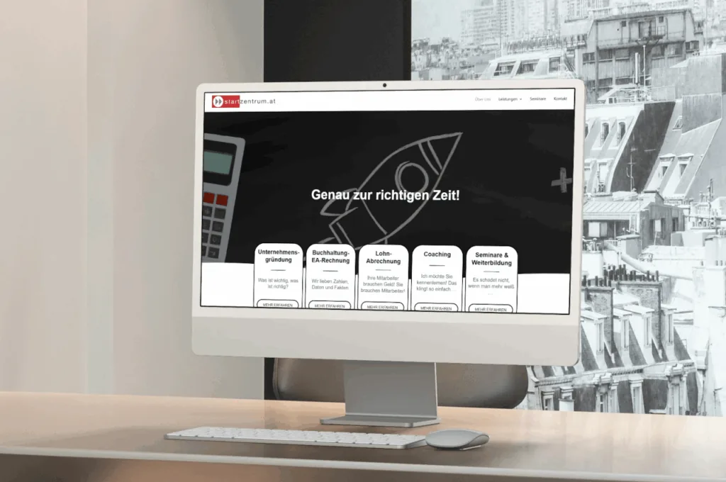 Screenshot der Website von Startzentrum