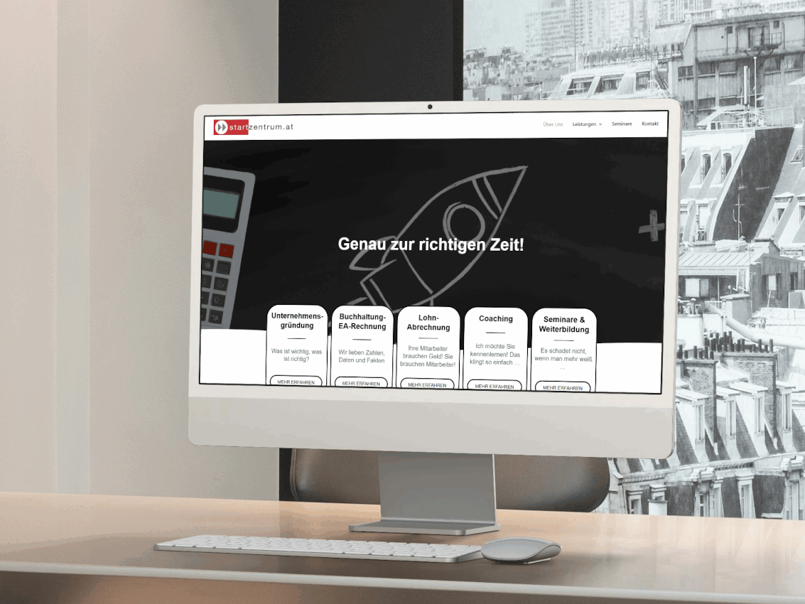 Das Mockup der Homepage von Startzentrum Salzburg
