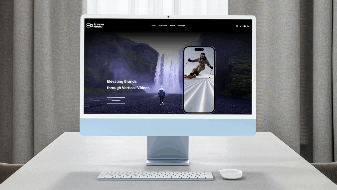 Ein Mockup der Steiner Media Website von Thor Solutions