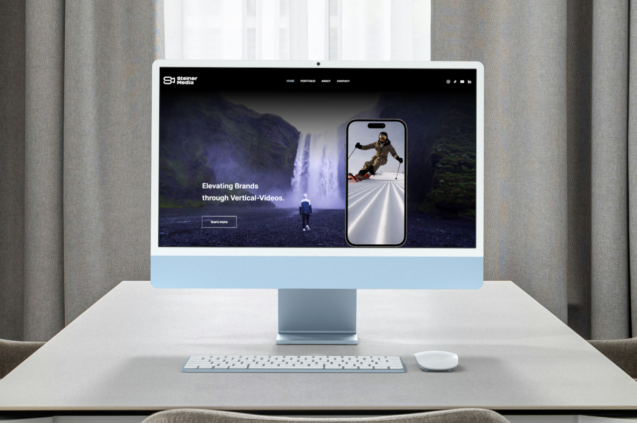 Ein Mockup der Steiner Media Website von Thor Solutions